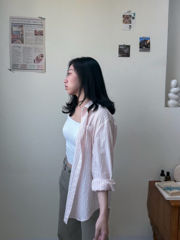 波紋線條襯衫-粉