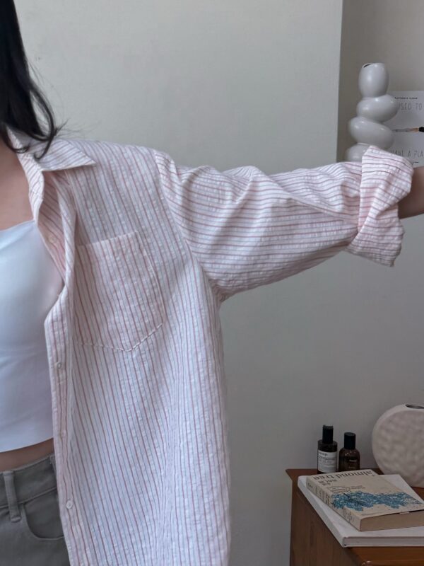 波紋線條襯衫-粉
